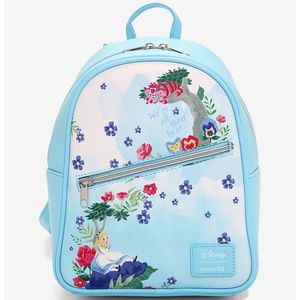 Loungefly alice in wonderland watercolor  mini backpack